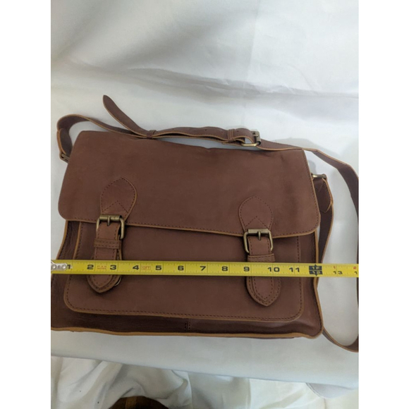 Boden Leather Messenger Crossbody Bag Brown Unisex - Picture 12 of 14